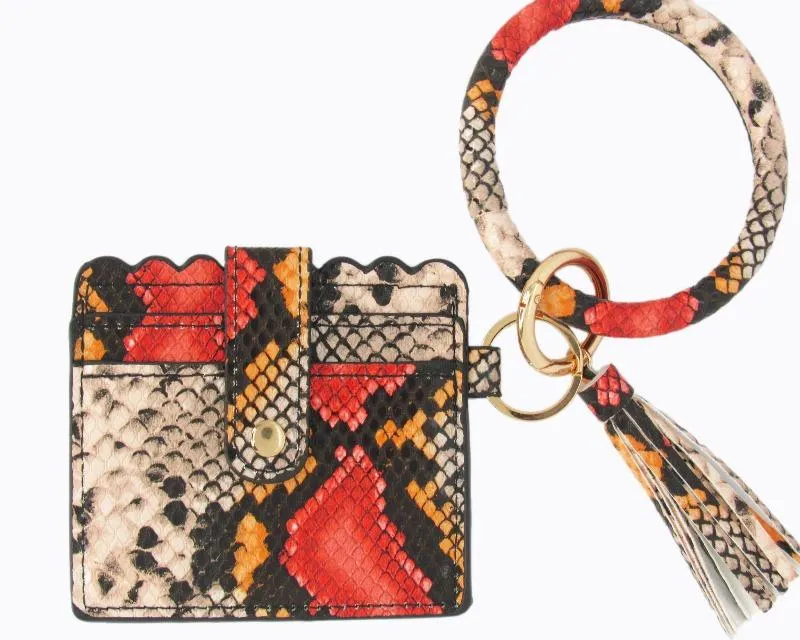 Wristlet Keychain & Wallet - Multi Snakeskin