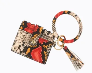 Wristlet Keychain & Wallet - Multi Snakeskin