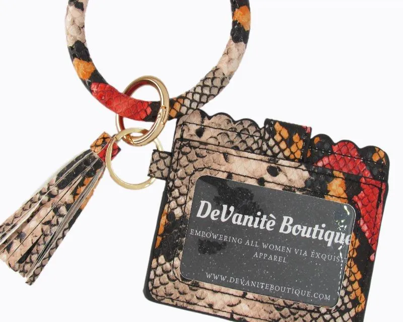 Wristlet Keychain & Wallet - Multi Snakeskin