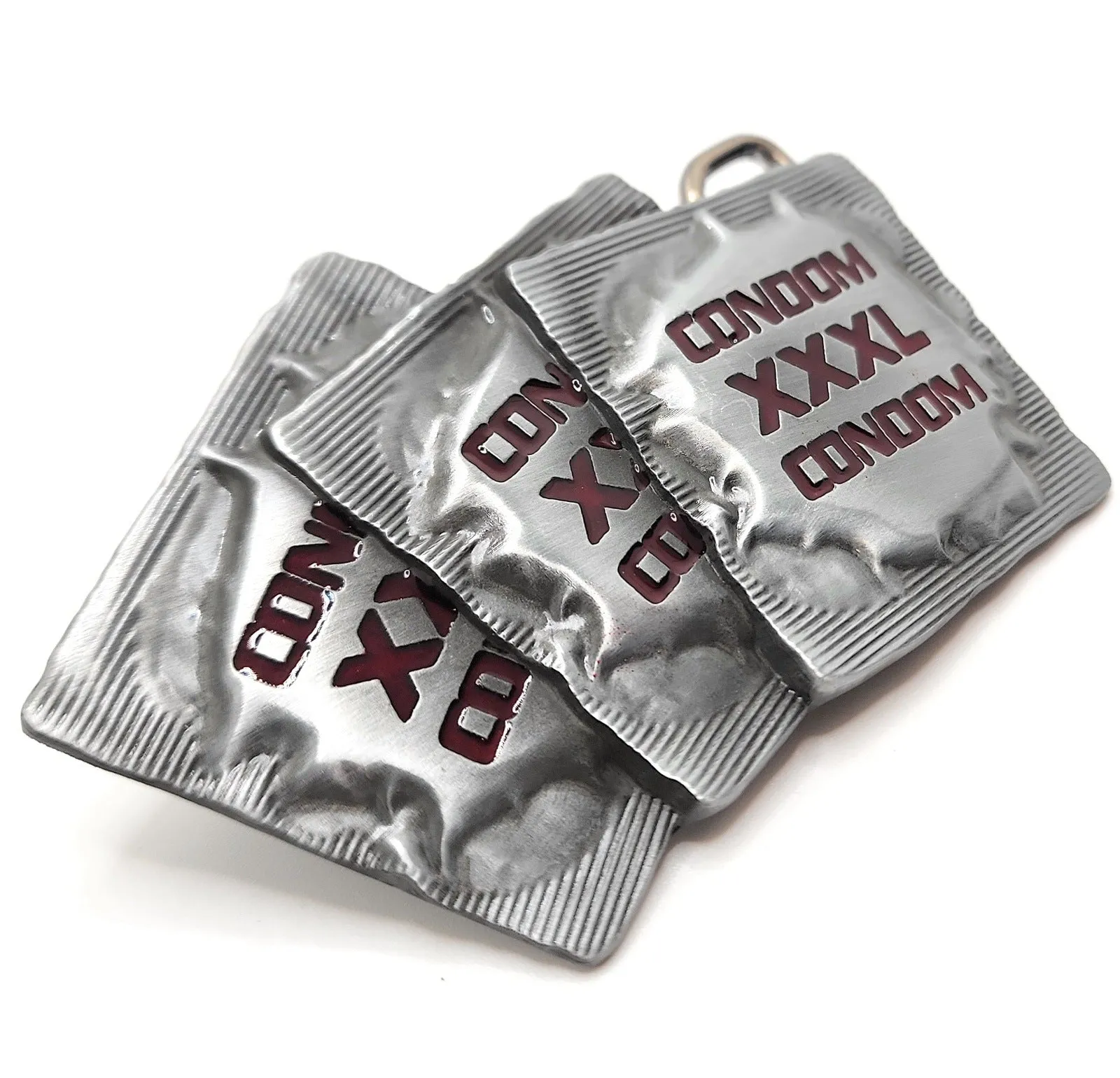 XXXL Condoms Red Funny Belt Buckle