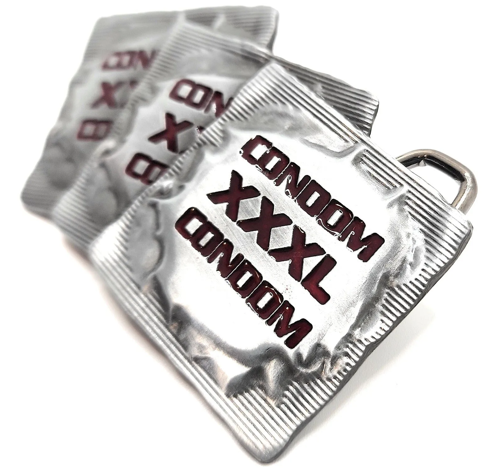 XXXL Condoms Red Funny Belt Buckle