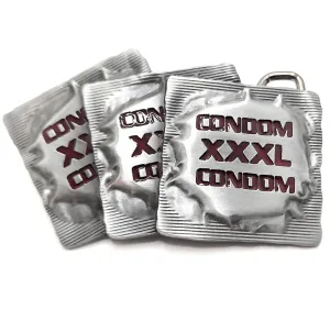 XXXL Condoms Red Funny Belt Buckle