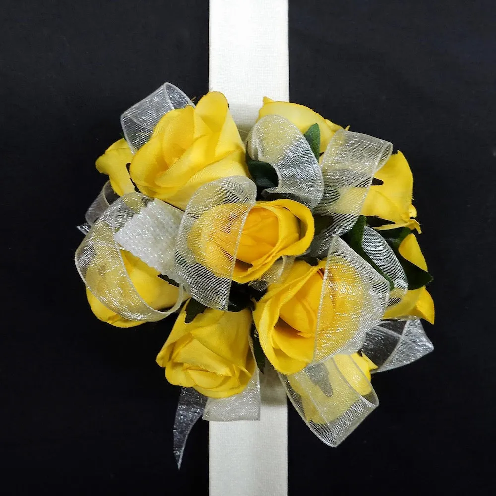 Yellow Silk Rose Corsage