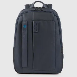 Zainetto Piquadro in Pelle e Tessuto con Porta Computer e iPad Pulse P16 Blu