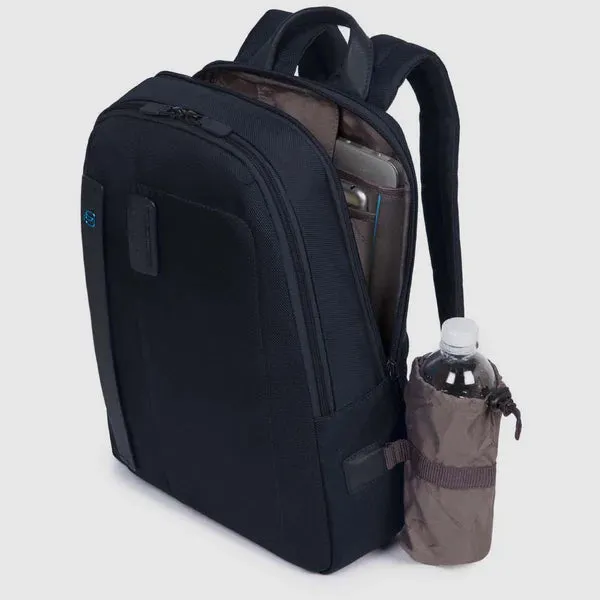 Zainetto Piquadro in Pelle e Tessuto con Porta Computer e iPad Pulse P16 Blu