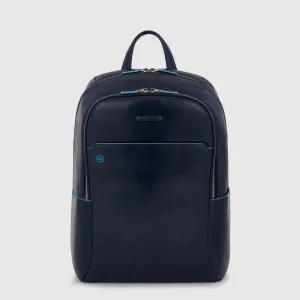 Zaino Grande Piquadro in Pelle Porta PC 15,6'' e Porta iPad Blue Square Blu