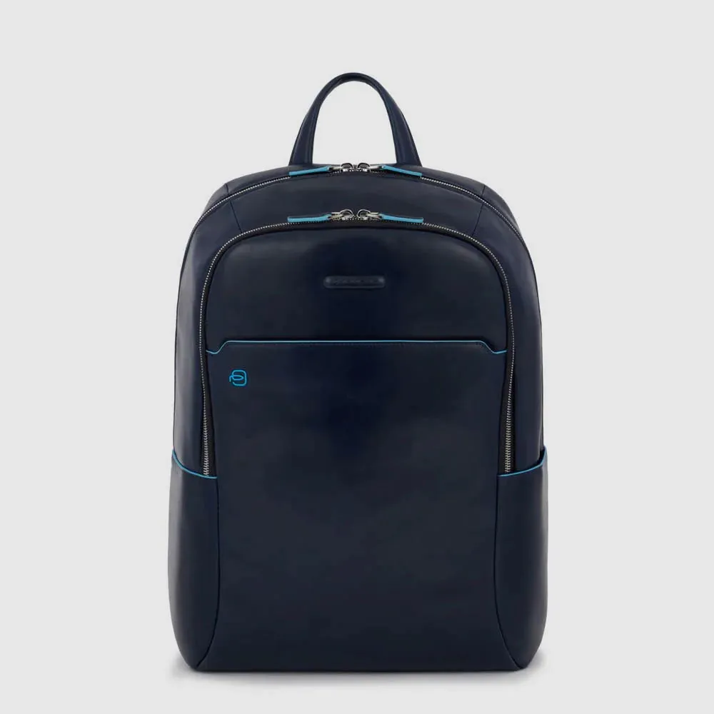 Zaino Grande Piquadro in Pelle Porta PC 15,6'' e Porta iPad Blue Square Blu