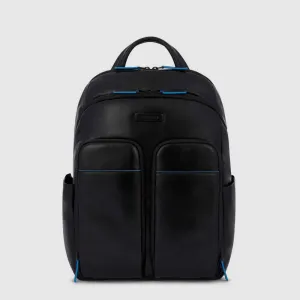 Zaino in Pelle Piquadro Porta PC e Porta Ipad® Blue Square Nero