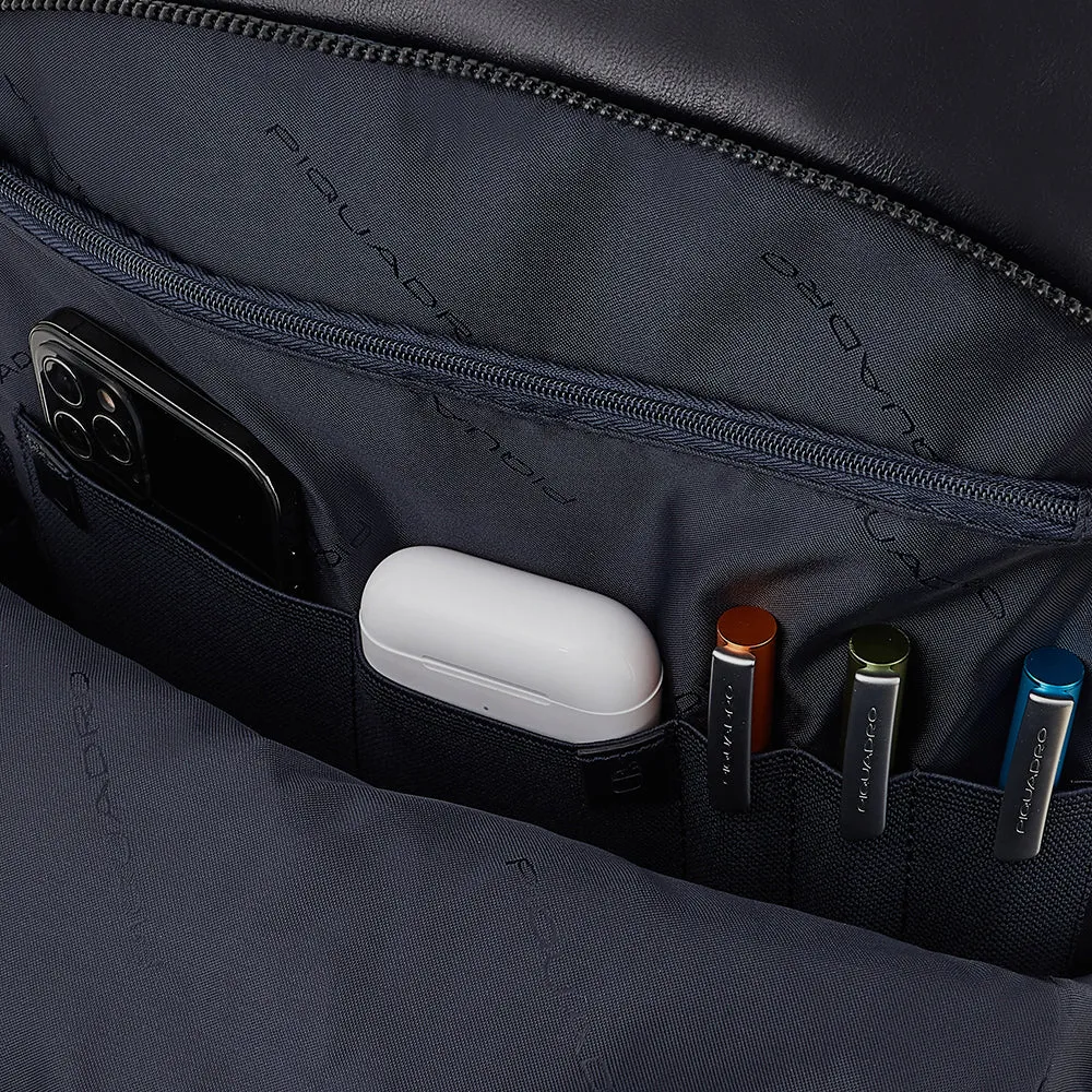 Zaino in Pelle Piquadro Porta PC e Porta Ipad® Blue Square Nero