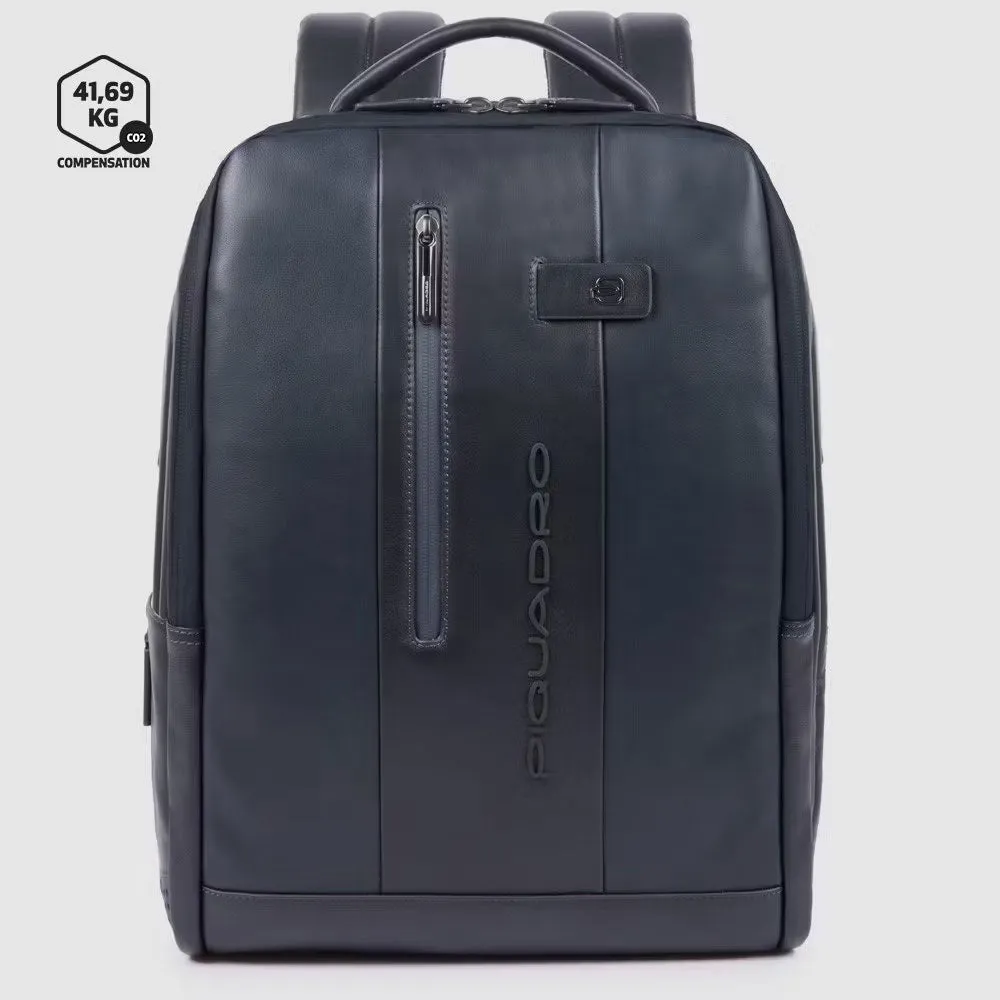 Zaino Piquadro in Pelle Porta PC con Porta Ipad con Cavo Antifurto Urban Grigio e Blu