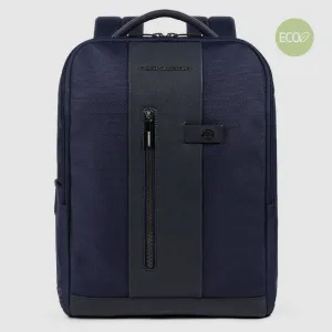 Zaino Piquadro in Tessuto Riciclato Porta PC 15,6'' e Porta Ipad® Brief 2 Blu