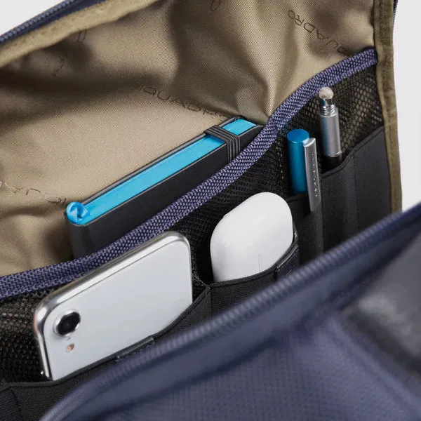 Zaino Piquadro in Tessuto Riciclato Porta PC 15,6'' e Porta Ipad® Brief 2 Blu