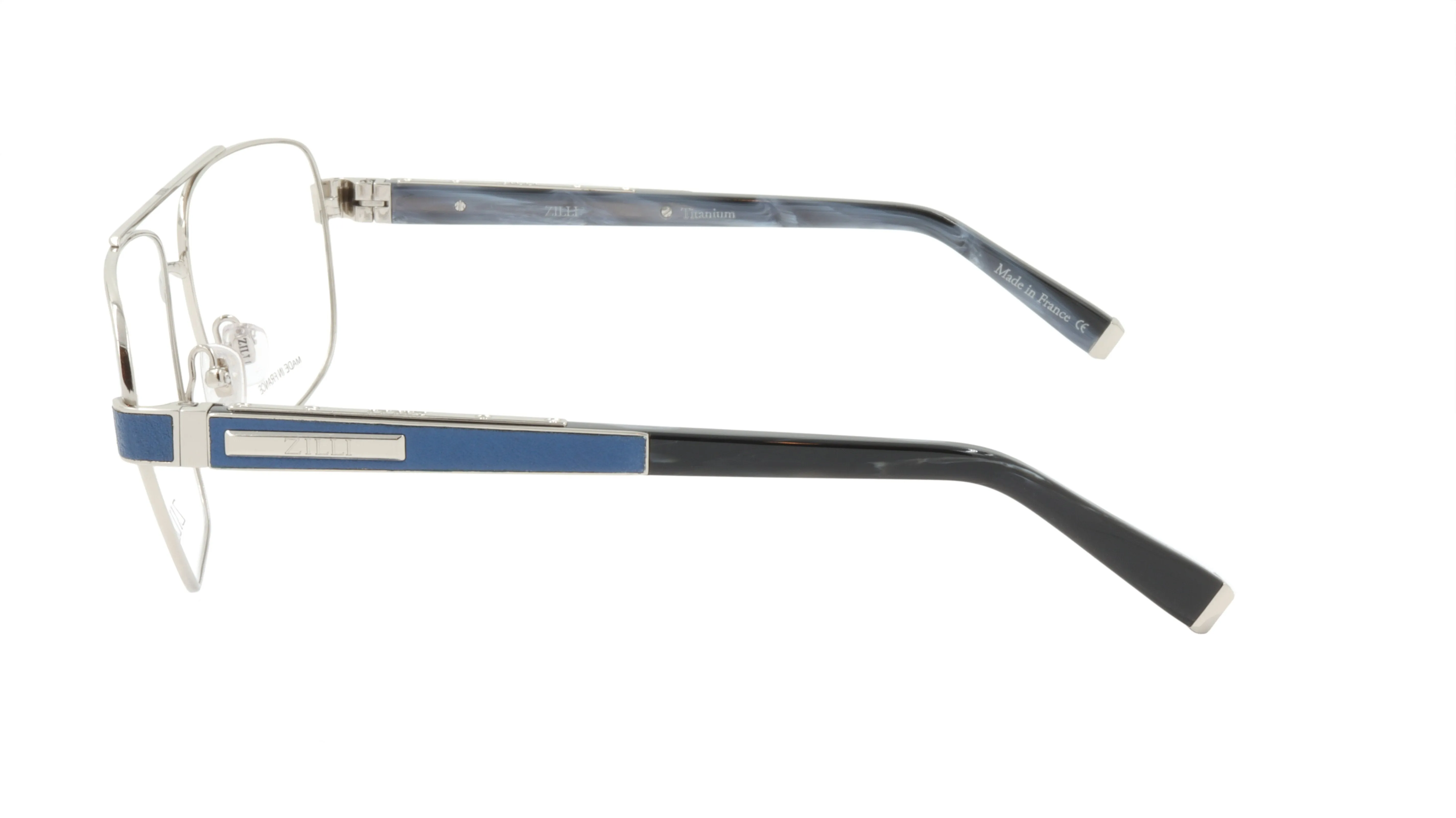 ZILLI Eyeglasses Frame Titanium Acetate Leather France Made ZI 60046 C03