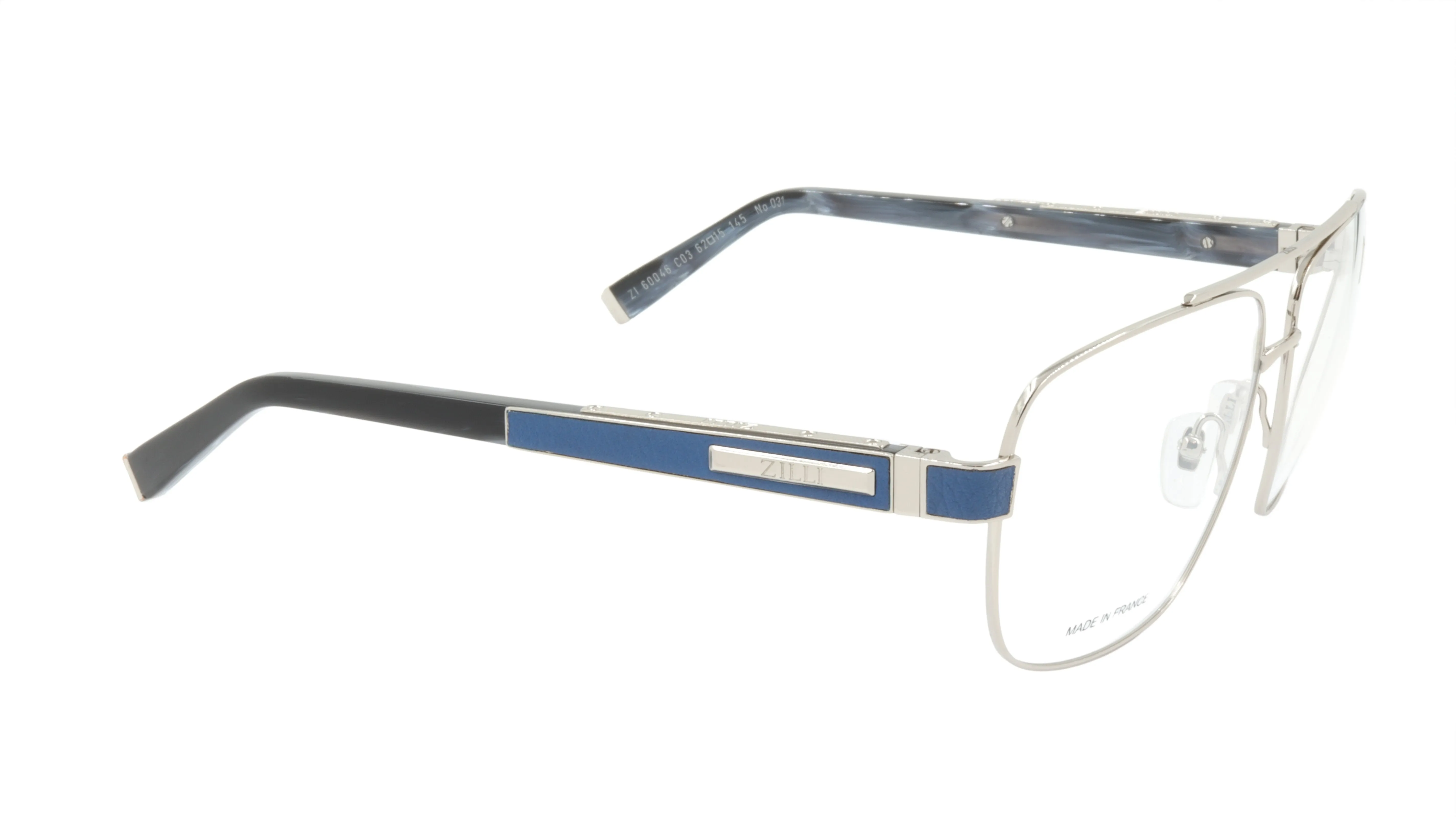 ZILLI Eyeglasses Frame Titanium Acetate Leather France Made ZI 60046 C03