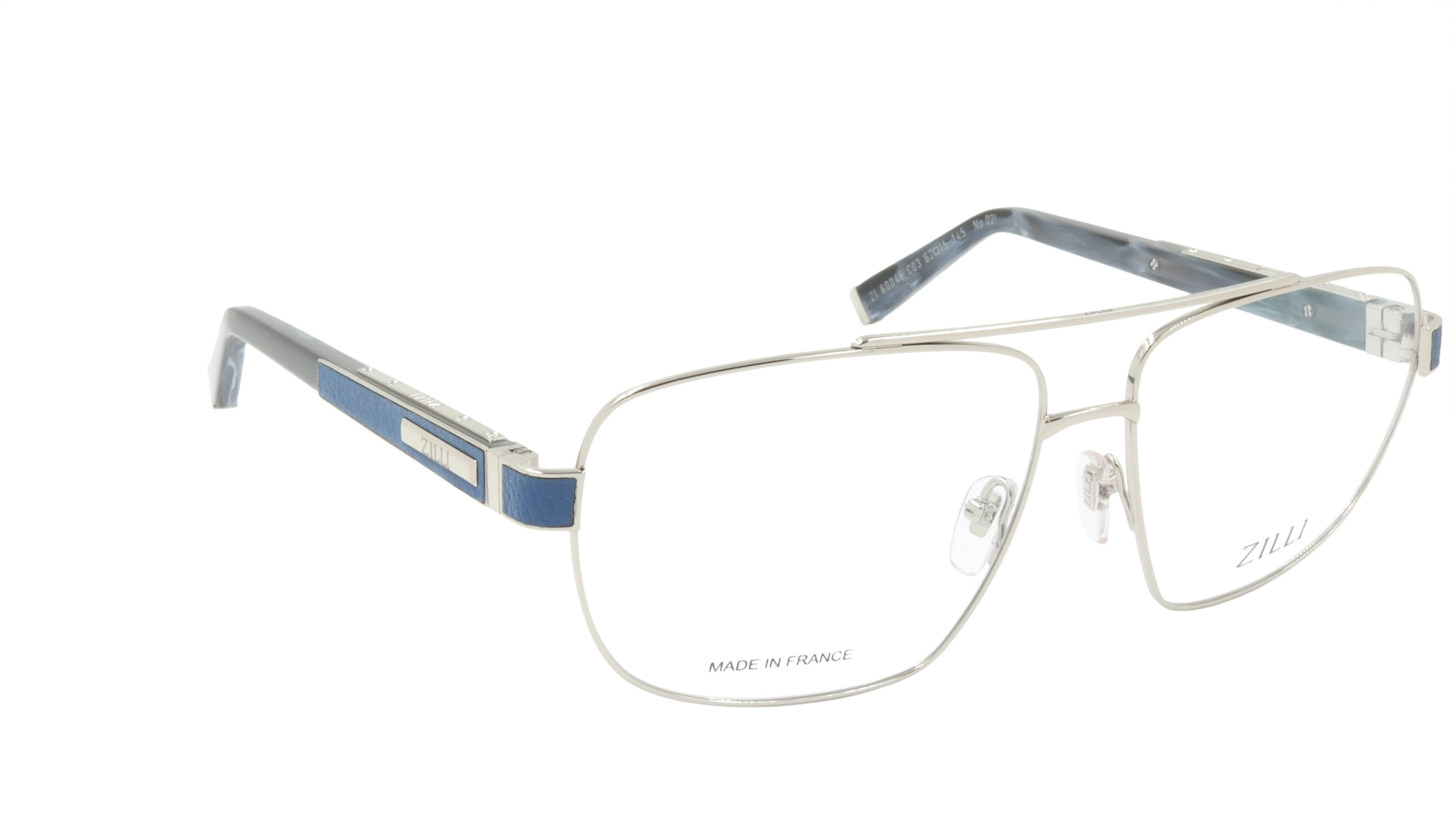 ZILLI Eyeglasses Frame Titanium Acetate Leather France Made ZI 60046 C03