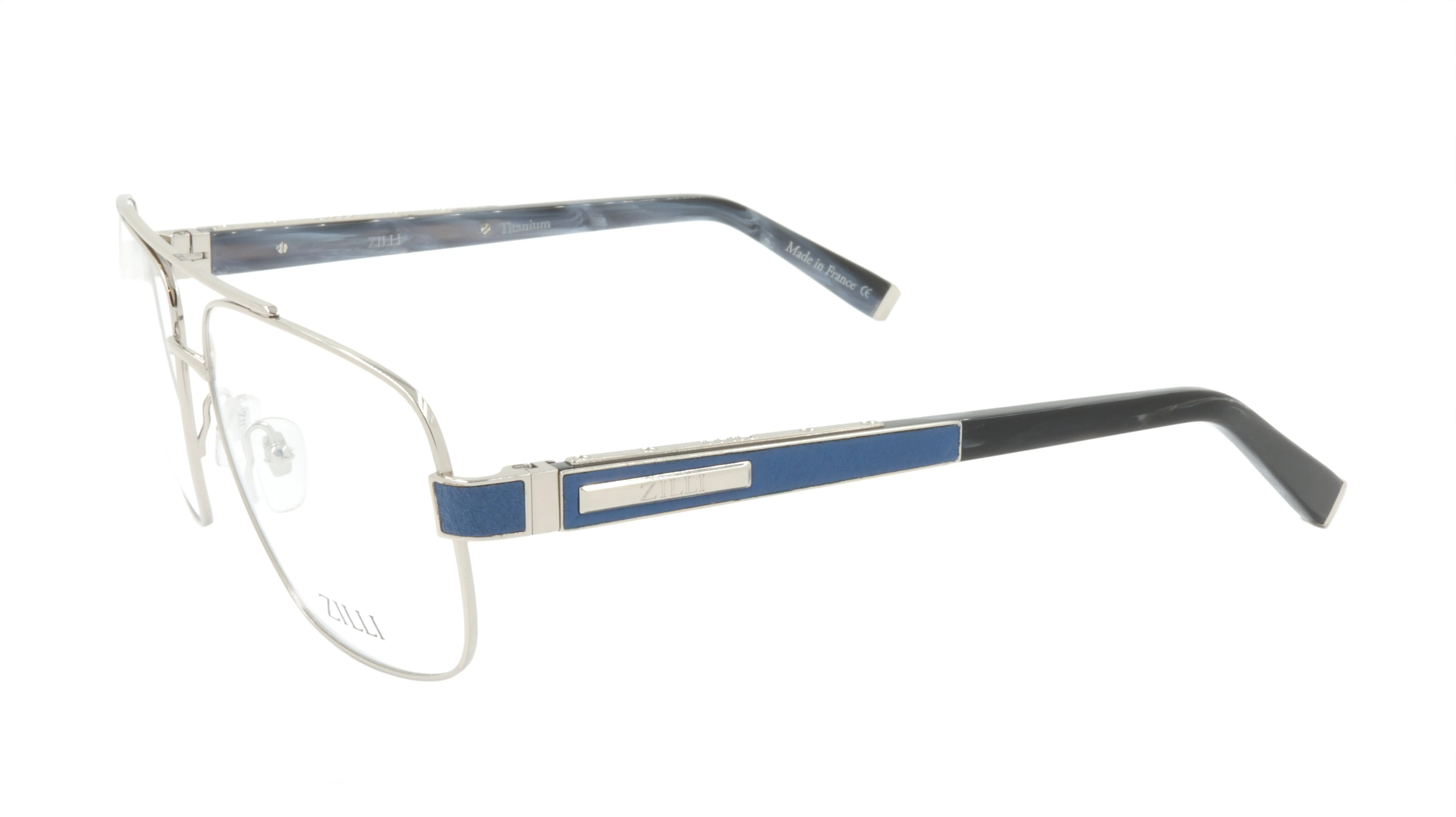 ZILLI Eyeglasses Frame Titanium Acetate Leather France Made ZI 60046 C03