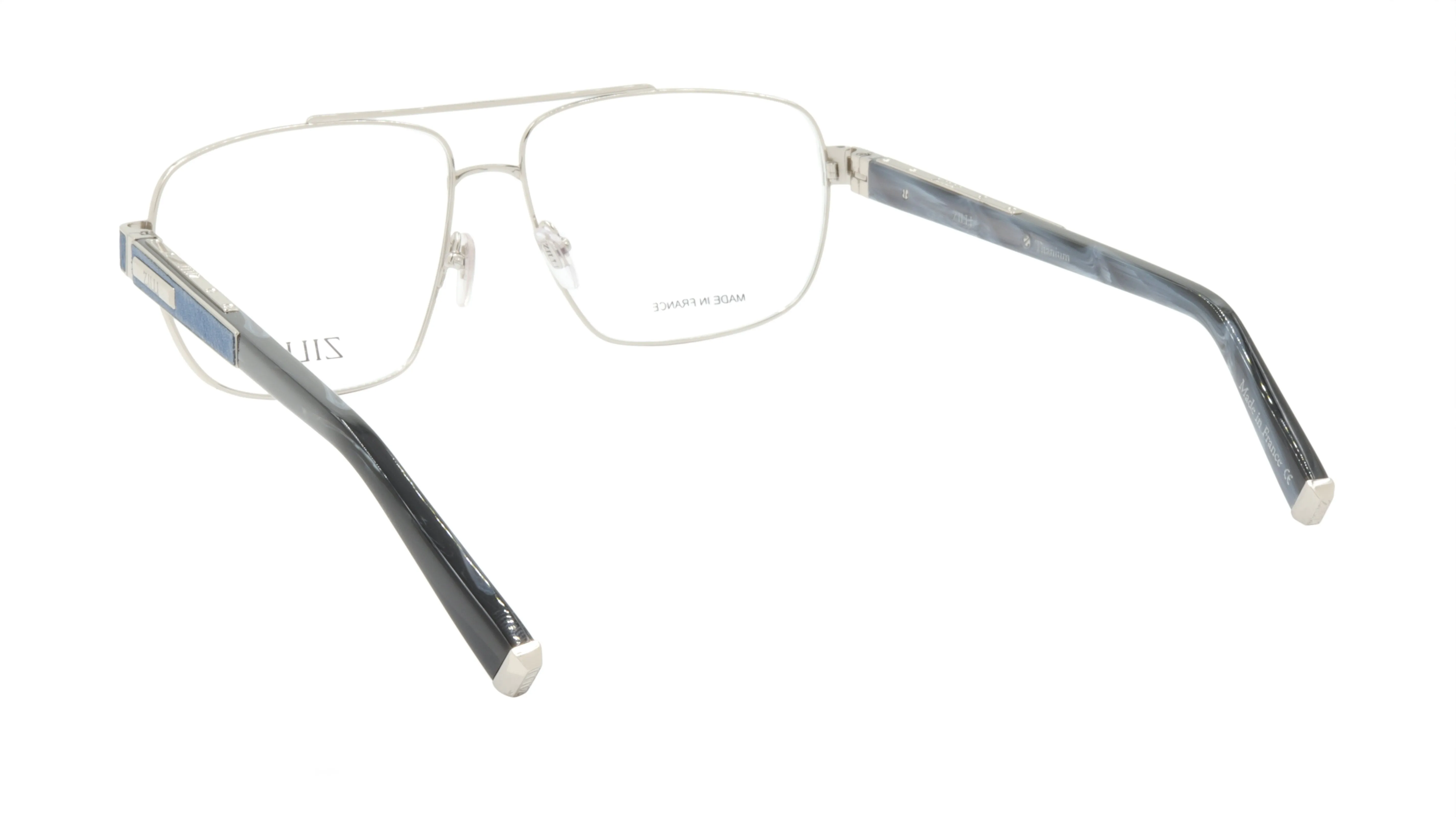 ZILLI Eyeglasses Frame Titanium Acetate Leather France Made ZI 60046 C03