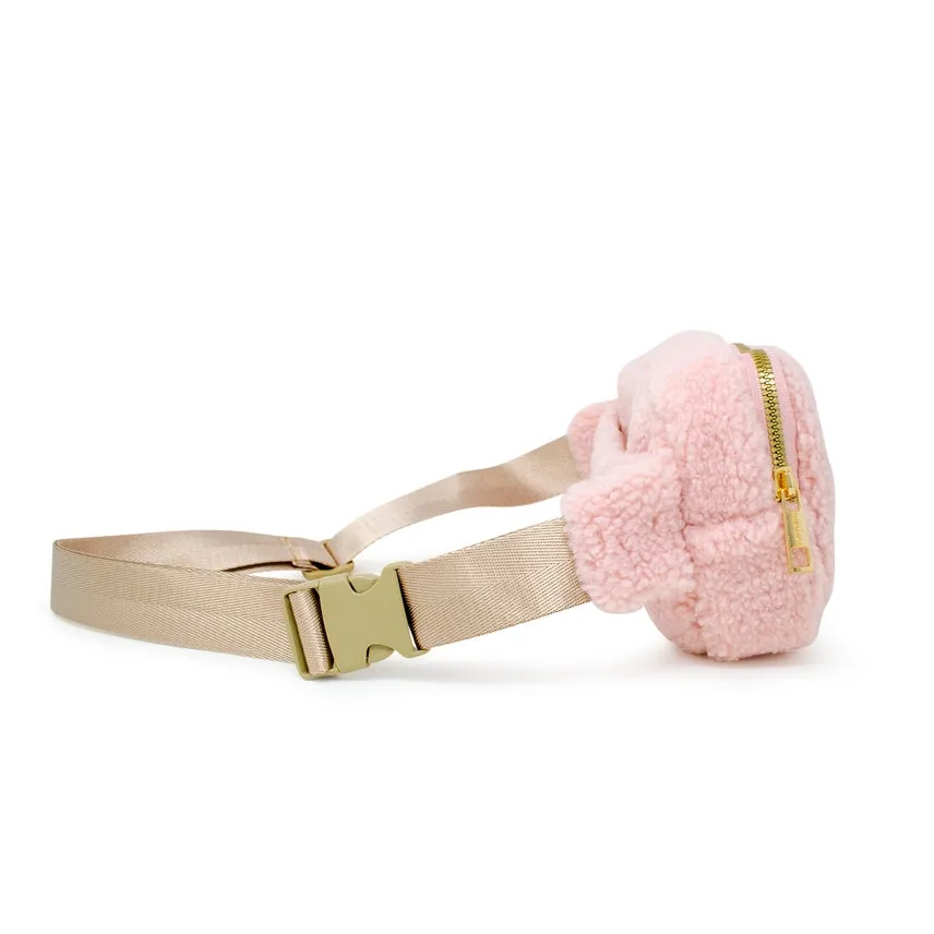 Zomi Gems Fuzzy Belt Bag w/ Heart For Kids - Pink